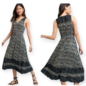 Anthropologie Ranna Gill Cynara Ditzy Print Midi Dress